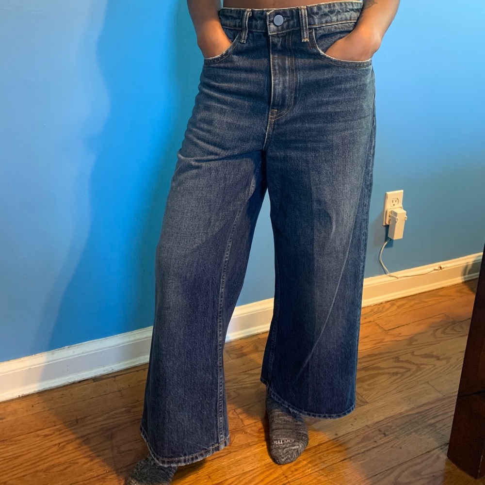 Alexander Wang HighRise Cropped Wide Leg Jeans